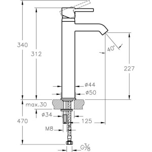 Купить Смеситель для раковины VitrA Minimax S A41990EXP в Москве с доставкой Смеситель для раковины VitrA Minimax S A41990EXP