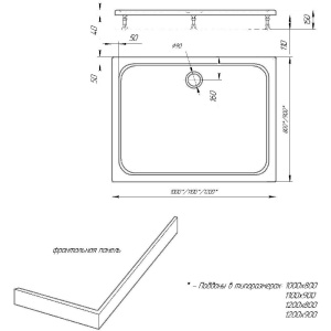 Душевой поддон Aquatek 120x80 DPA-0000011