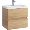 Тумба с раковиной SanStar Тоскана 60 дуб сонома светлый, раковина Kirovit Фостер 60