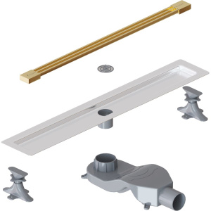 Душевой трап (лоток) Boheme B&T Infinity 60 см, золото