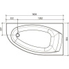 Акриловая ванна STWORKI Ноттвиль R 160x90 см, угловая, с каркасом, асимметричная