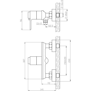 Термостатический смеситель Rossinka RS50 -41 для душа