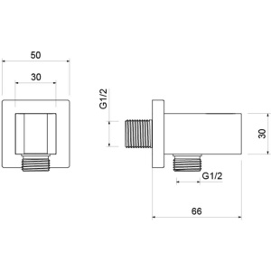 Шланговое подключение с держателем для душа Aquatek AQ2463CR хром