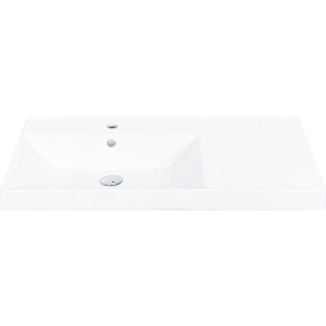 Тумба с раковиной La Fenice Cubo 90 L, белая, ручка черная