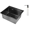 Мойка кухонная Wisent 6045B с PVD покрытием, с дозатором, графит