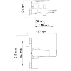 Смеситель для ванны с душем Wasserkraft Lopau 3201