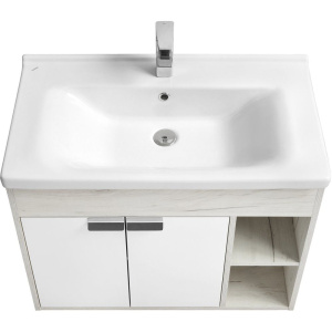 Купить Тумба с раковиной AQUATON Флай 80 дуб крафт в Москве с доставкой Тумба с раковиной AQUATON Флай 80 дуб крафт