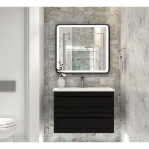 Купить Тумба с раковиной Art&Max Platino 90, подвесная, черная матовая в Москве с доставкой Тумба с раковиной Art&Max Platino 90, подвесная, черная матовая