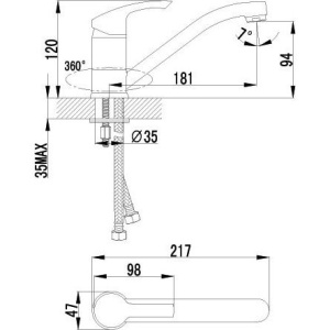 Смеситель для кухни Lemark plus Strike LM1104C