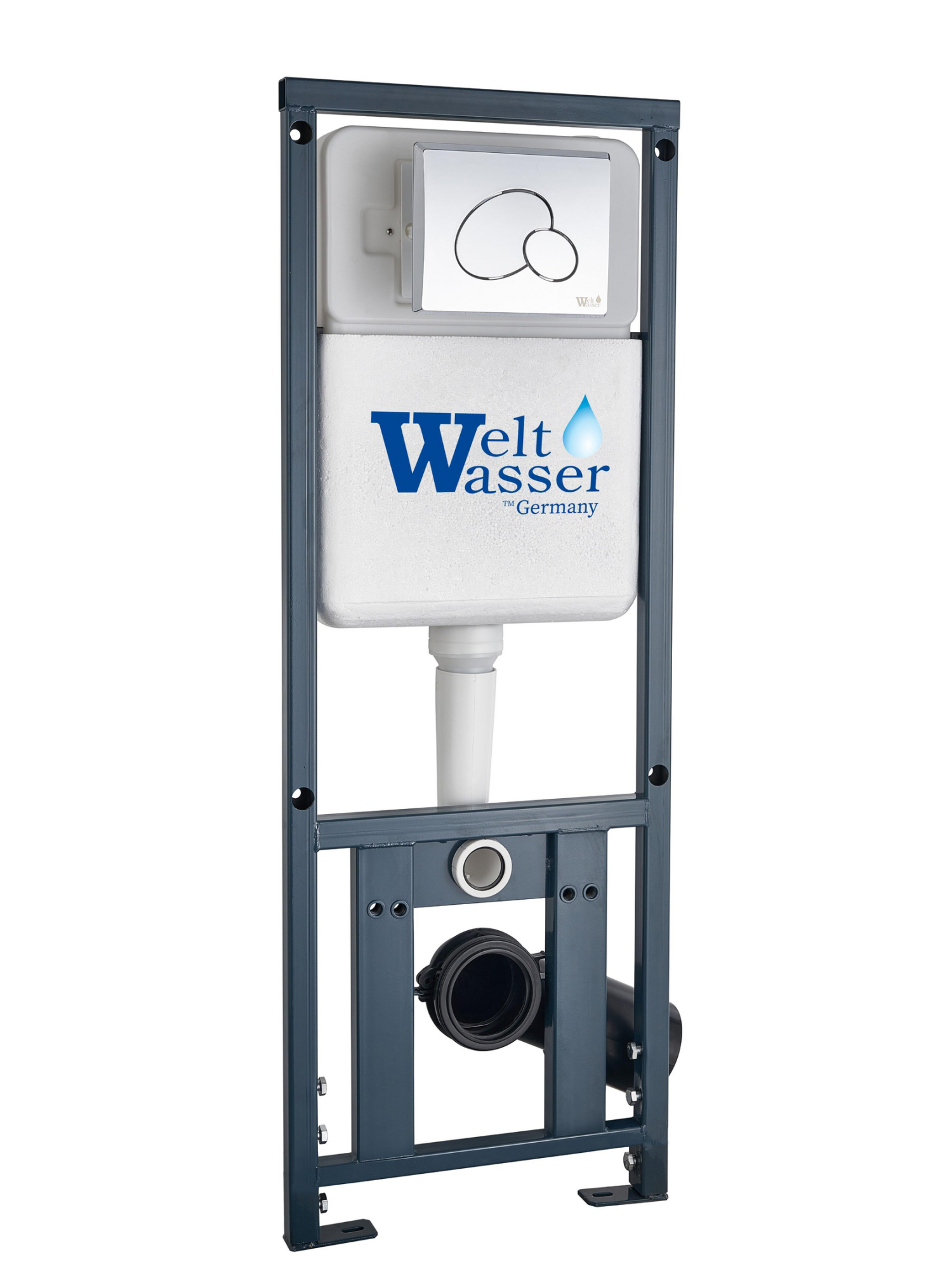 Кнопка белая нажимная для инсталляции Круглая WeltWasser MARBERG 410 RD GL-WT (10000010232)