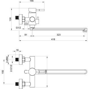 Универсальный смеситель Olive'S Balear 13221BL