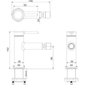 Смеситель для биде Excellent Pi AREX.1203GL