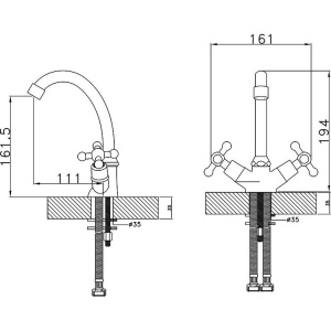 Смеситель для раковины Rossinka G G02-62