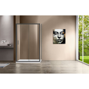 Душевой уголок Vincea Garda VSR-1G9015CLGM 150x90 см, профиль вороненая сталь, стекло прозрачное