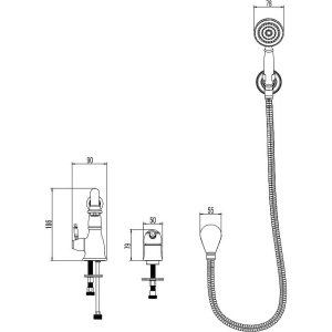 Смеситель на борт ванны Lemark Villa LM4847C
