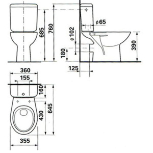 Унитаз-компакт напольный с бачком Jika Zeta 2539.6.000.242.1