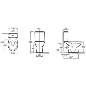 Купить Чаша напольного унитаза Jacob Delafon Patio UJV102-00 безободковая в Москве с доставкой Чаша напольного унитаза Jacob Delafon Patio UJV102-00 безободковая