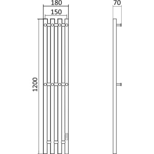 Купить Полотенцесушитель электрический Маргроид Inaro 120х18 R, с крючками, черный матовый в Москве с доставкой Полотенцесушитель электрический Маргроид Inaro 120х18 R, с крючками, черный матовый