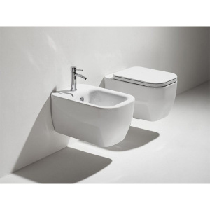 Унитаз подвесной Simas Henges HE 18 bia безободковый, с микролифтом, белый глянец