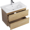 Тумба с раковиной SanStar Тоскана 80 дуб сонома светлый, раковина Santek Миранда 80