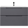 Тумба с раковиной Raval Wector 90, подвесная, антрацит
