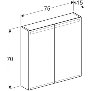 Зеркальный шкаф Geberit Option 75 500.205.00.1 белый