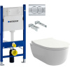 Комплект Унитаз подвесной BOCCHI V-Tondo Rimless 1417-001-0129 белый глянцевый + Крышка A0336-001 с микролифтом, глянцевая белая + Инсталляция Geberit Duofix Delta 458.149.21.1 с кнопкой смыва, хром