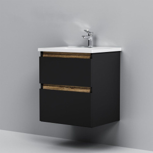 Купить Тумба с раковиной AM.PM X-Joy 55, подвесная, черная матовая в Москве с доставкой Тумба с раковиной AM.PM X-Joy 55, подвесная, черная матовая