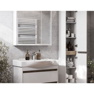 Купить Тумба с раковиной AQUATON Нортон 80, подвесная, белый глянец в Москве с доставкой Тумба с раковиной AQUATON Нортон 80, подвесная, белый глянец