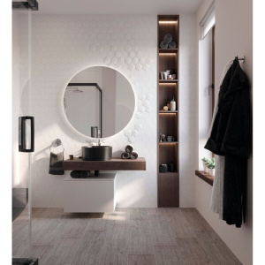 Мебель для ванной STWORKI Ольборг 100 столешница дуб карпентер, без отверстий, с тумбой 60