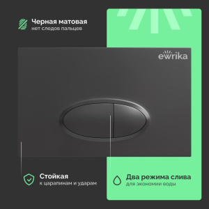 Купить Кнопка смыва EWRIKA 0054 черная матовая в Москве с доставкой Кнопка смыва EWRIKA 0054 черная матовая