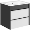 Тумба с раковиной STWORKI Гриндстед 60 белый матовый, антрацит матовый