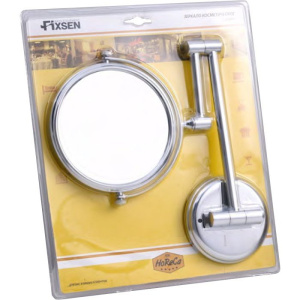 Косметическое зеркало Fixsen Hotel FX-31021 без подсветки, двухстороннее, телескопическое, поворотное, хром