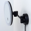 Косметическое зеркало Wasserkraft K-1004Black с подсветкой, двухстороннее, телескопическое, поворотное, черное матовое
