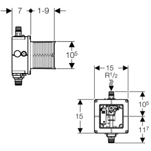 Купить Блок для системы управлением смывом писсуара GEBERIT 116.004.00.1 в Москве с доставкой Блок для системы управлением смывом писсуара GEBERIT 116.004.00.1
