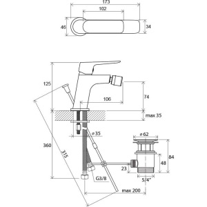 Смеситель для биде Ravak Classic CL 055.00