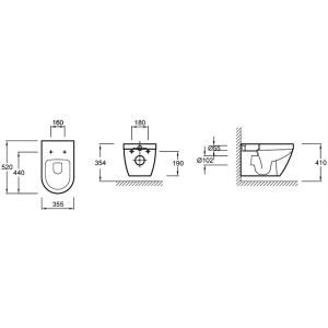 Комплект унитаз с инсталляцией, кнопкой и сиденьем Jacob Delafon Rodin+ E21750RU-BL