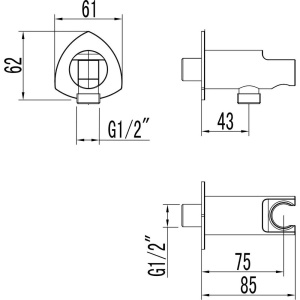 Шланговое подключение Lemark LM3585C c держателем для душа