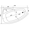 Акриловая ванна STWORKI Монтре L 170x105 см, угловая, с каркасом, асимметричная