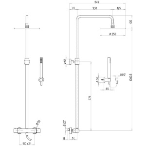 Душевая стойка Paini Cox 78PJ689TH