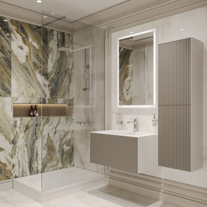 Мебель для ванной STWORKI Олланд 80 бежево-серая