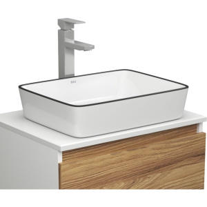 Мебельная раковина Bauedge Hotel NH1005 белая, черный кант