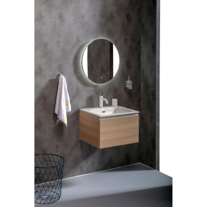 Тумба с раковиной Armadi Art Vallessi 60, дуб светлый матовый фактурный