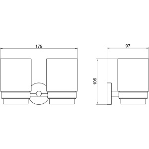 Стакан Акватек Бетта AQ4617CR двойной, хром