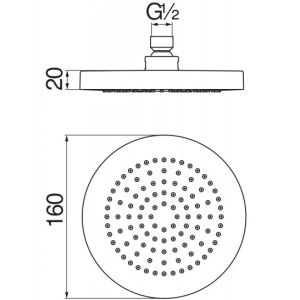 Купить Верхний душ Nobili AD139/73CR хром в Москве с доставкой Верхний душ Nobili AD139/73CR хром