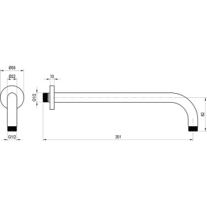 Кронштейн для верхнего душа Ravak X07P571 черный