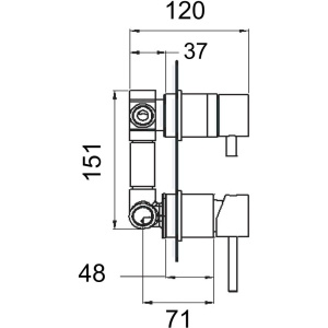 Смеситель для ванны с душем Remer X Style X93 С ВНУТРЕННЕЙ ЧАСТЬЮ