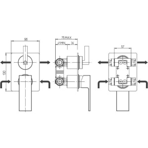 Купить Смеситель для ванны с душем Paini Bari RTYO6911 С ВНУТРЕННЕЙ ЧАСТЬЮ в Москве с доставкой Смеситель для ванны с душем Paini Bari RTYO6911 С ВНУТРЕННЕЙ ЧАСТЬЮ