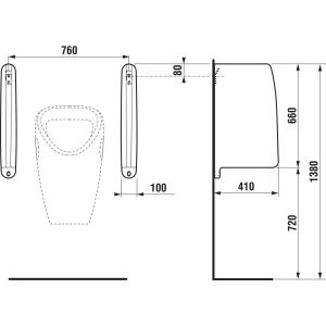 Разделительная перегородка между писсуарами Jika Split 4760.1.000.000.1