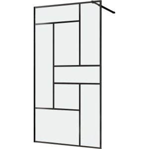 Купить Душевая перегородка Abber Immer Offen AG63100B 100 см, профиль черный, стекло прозрачное в Москве с доставкой Душевая перегородка Abber Immer Offen AG63100B 100 см, профиль черный, стекло прозрачное